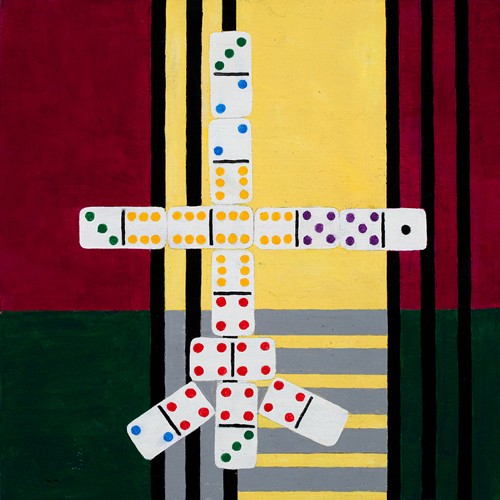 Dominoraket, Vinyl on panel, by Ann Makander